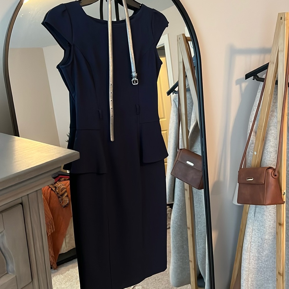 Xoxo peplum dress navy blue